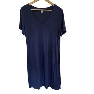 Daily Ritual short sleeve sun dress blue large t shirt dress